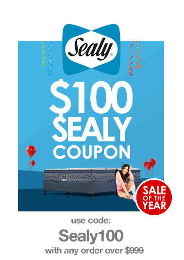 $100 Sealy Coupon Sale. Use Code SEALY100 with any order over $999 
